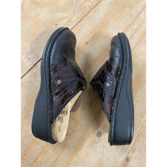 FINN COMFORT AUSSEE SOFT Black/Croc Slip On Mules Shoes Size EU 39 / US 8 - Picture 9 of 13